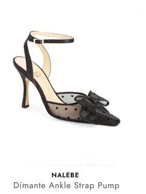 NALEBE black 
Dimante Ankle Strap Pump women 
$775 size 38.5 US 8.5